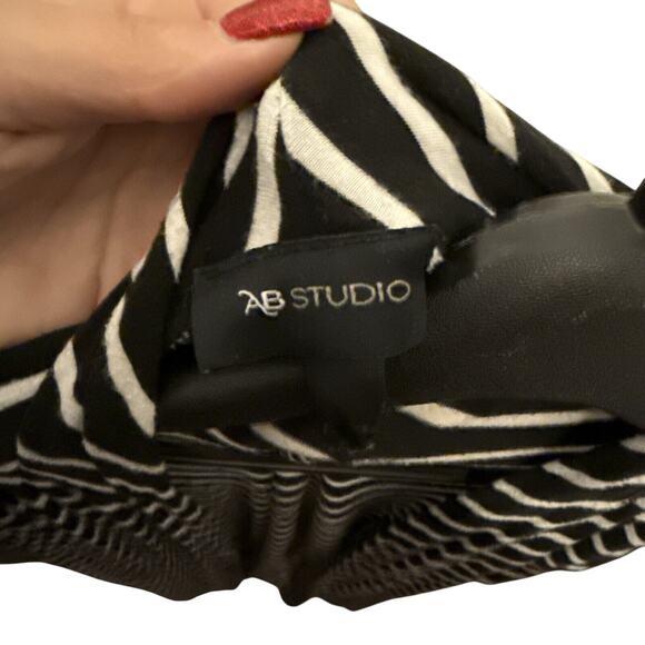 Black & White Striped Open Front Sweater WRAP Size Large - Picture 2 of 5